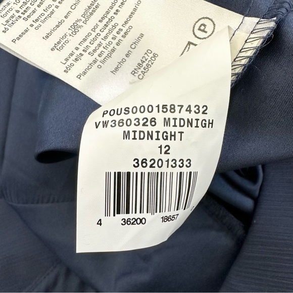 White by Vera Wang Long Chiffon Halter Cascading Bridesmaid Dress in Midnight - Picture 12 of 14